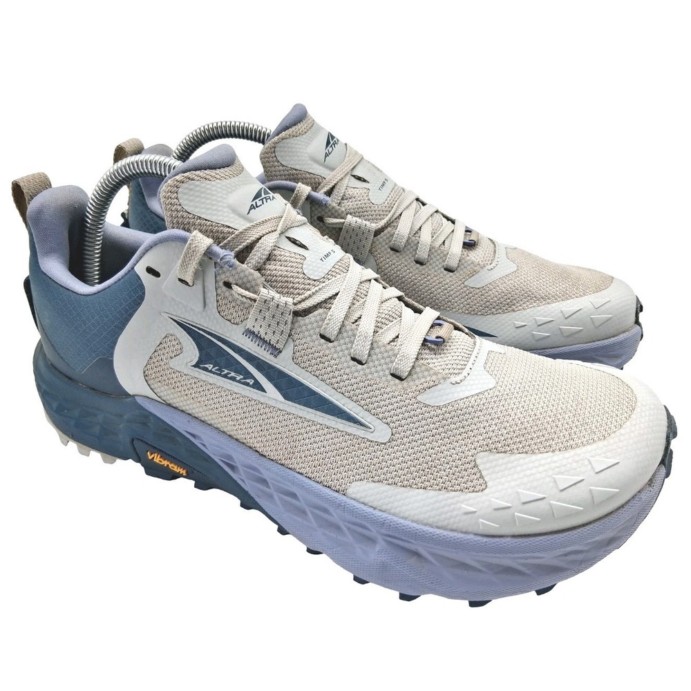 Altra Timp 5 Shoes Womens Size 9.5 Beige Blue Trail Running Vibram AL0A85P6242